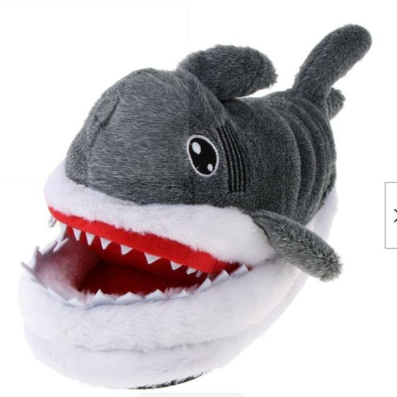 Plush Shark Slippers, Unisex, NWOT - Picture 1 of 10